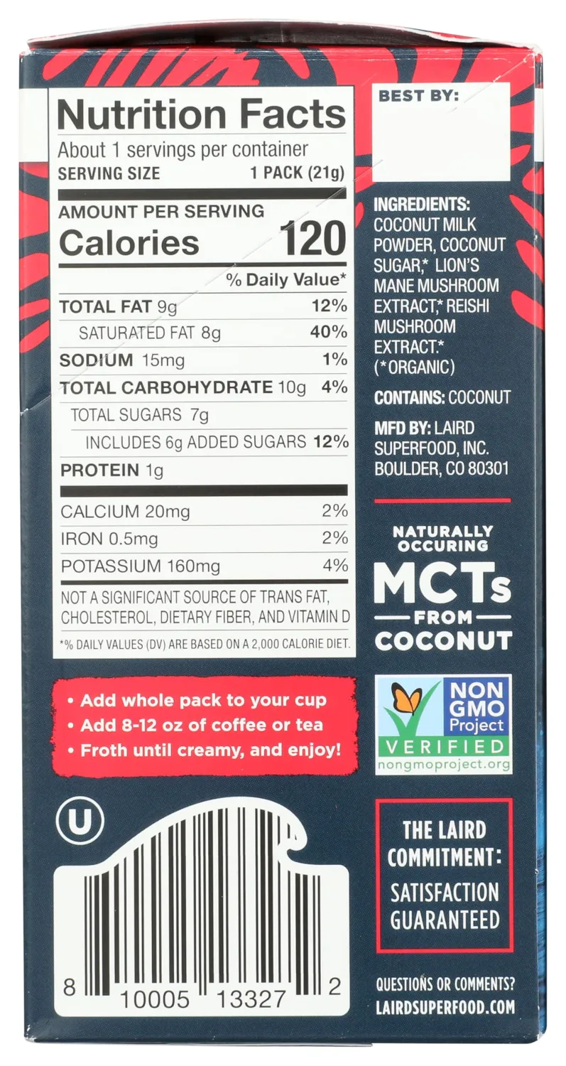 Laird Superfood Sweet & Creamy Powdered Superfood Creamer 5 Count, 0.7 Oz