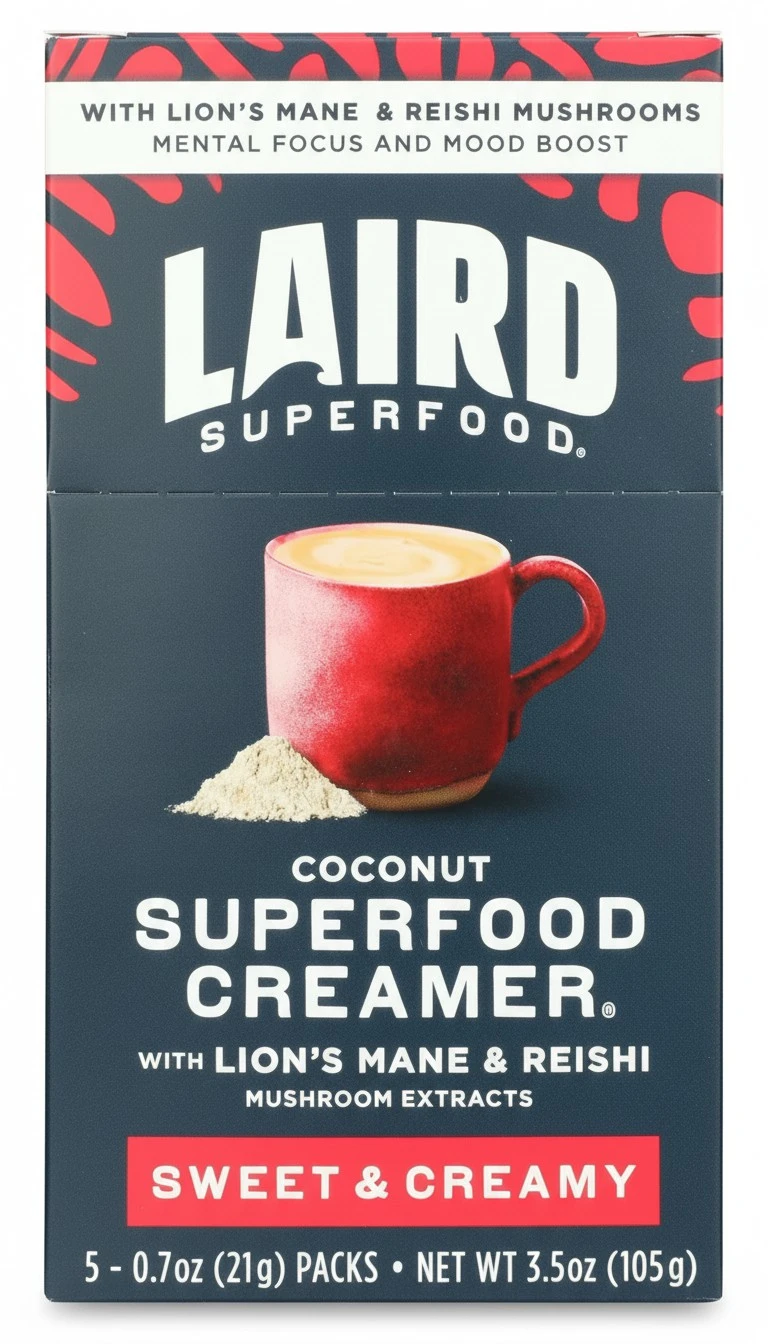 Laird Superfood Sweet & Creamy Powdered Superfood Creamer 5 Count, 0.7 Oz
