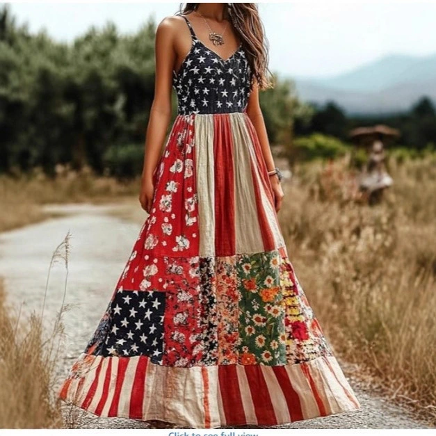 Womens Creative Floral Plus-Size Loose All-Match Dress