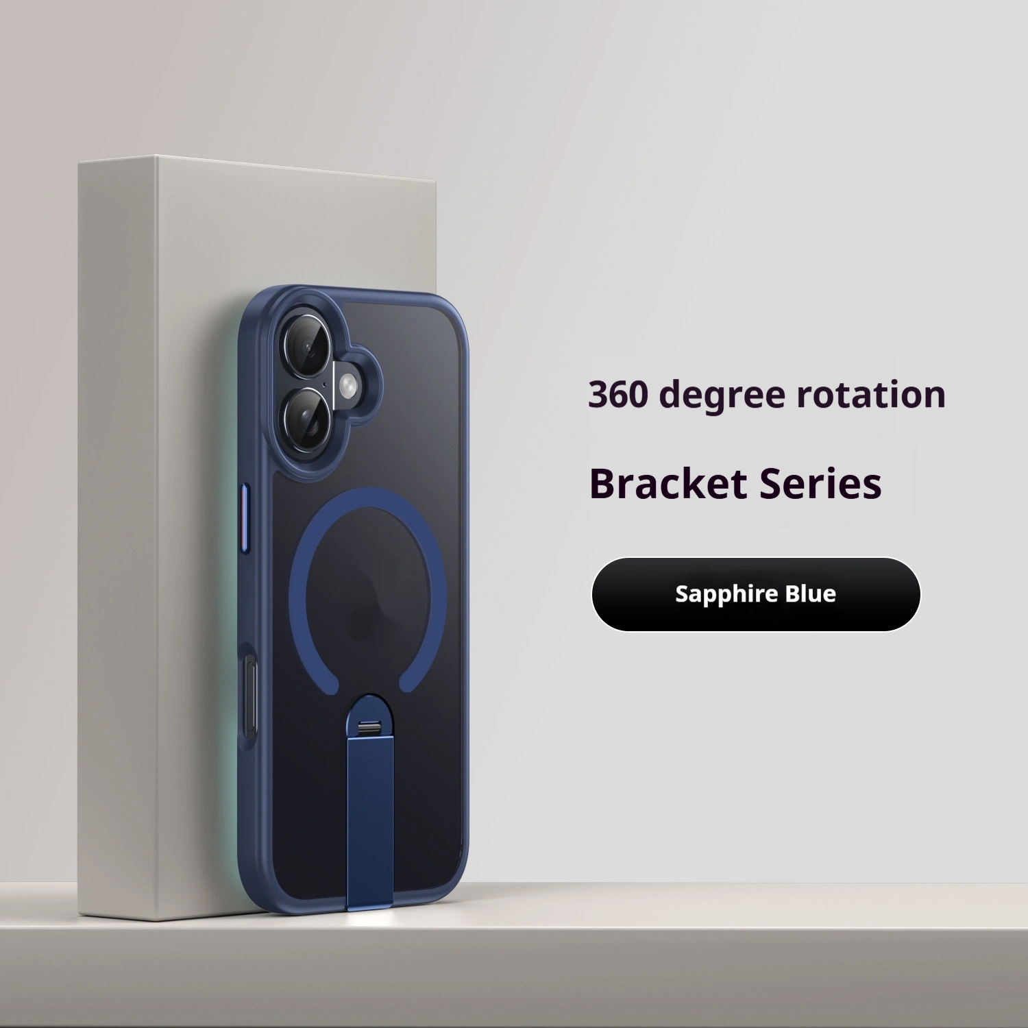 Magnetic Phone Case With A Straight Rotating Stand For Drop Protection