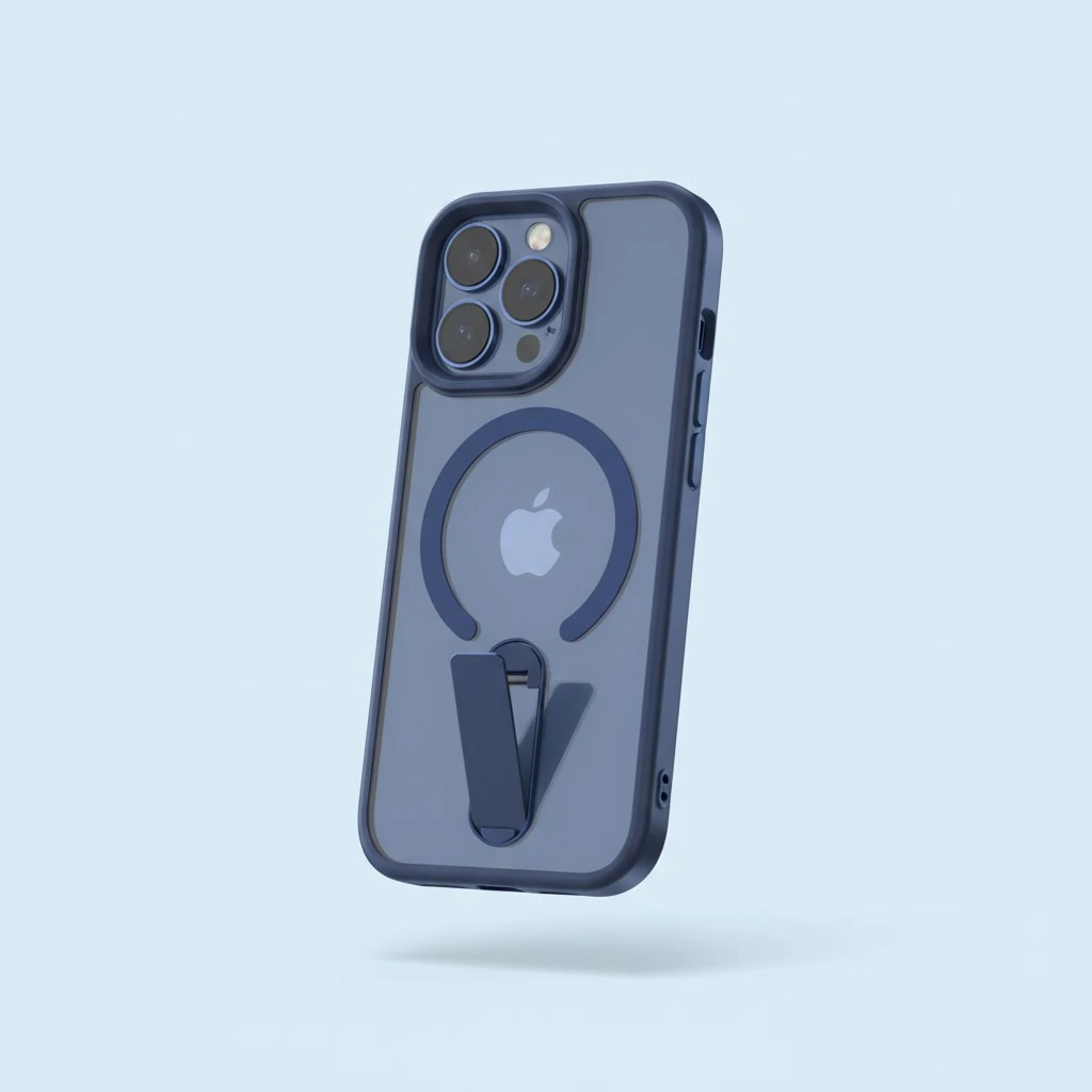 Magnetic Phone Case With A Straight Rotating Stand For Drop Protection
