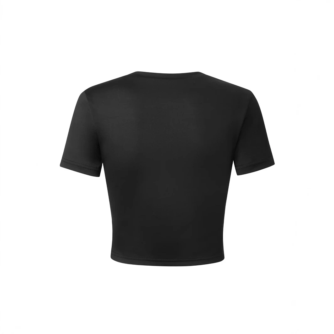 Womens Letter-Print T-Shirt Slim-Fit