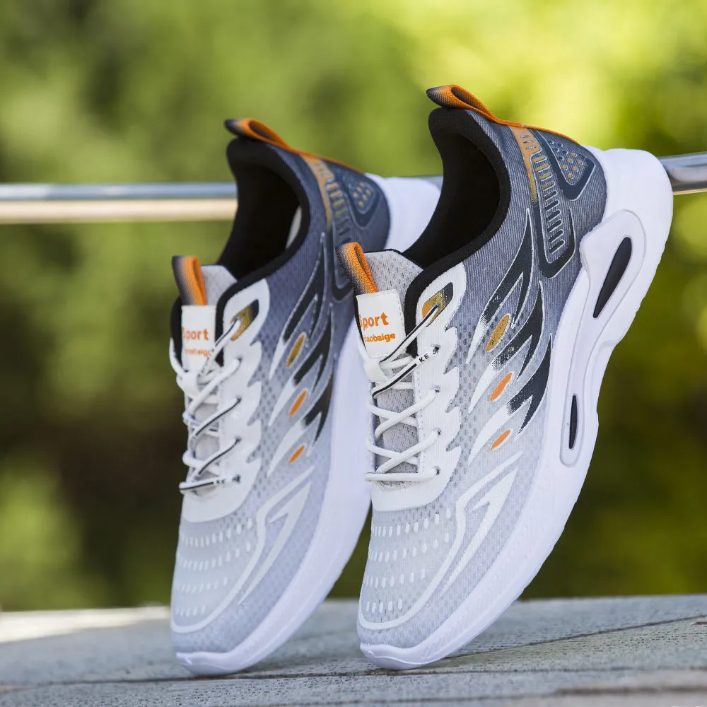 Ice-silk Breathable Trendy Mesh Sports And Casual With Soft Soles Non-slip Mens Running Shoes