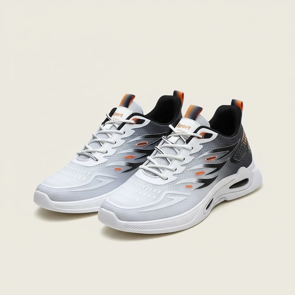 Ice-silk Breathable Trendy Mesh Sports And Casual With Soft Soles Non-slip Mens Running Shoes