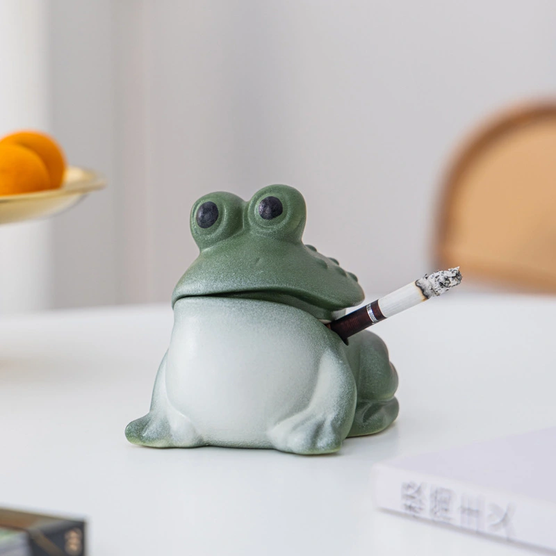 Creative Ceramic Frog Ashtray Ornament