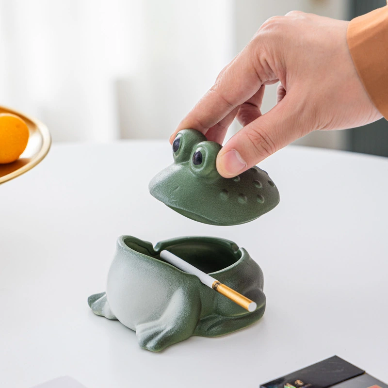 Creative Ceramic Frog Ashtray Ornament