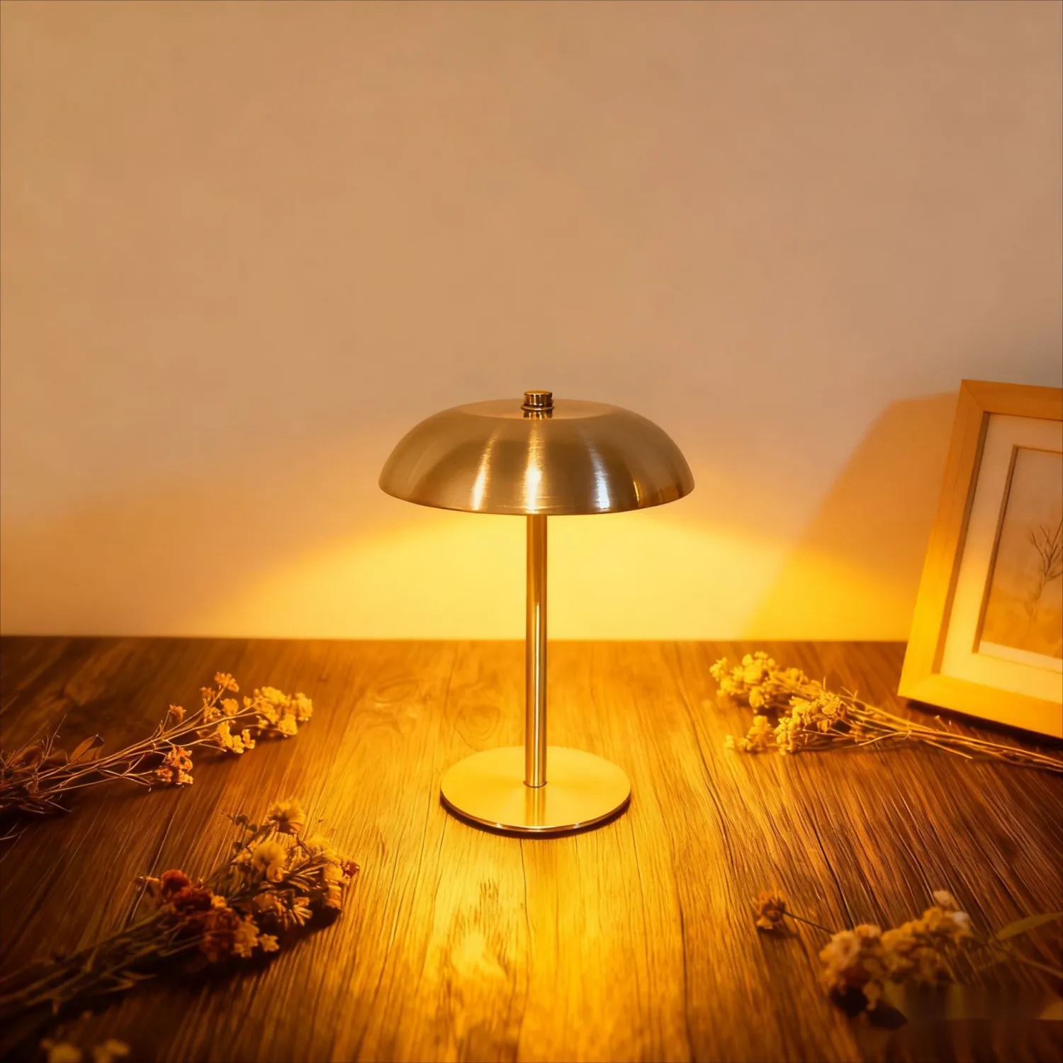 Iron Mushroom Charging Table Lamp For Bedroom And Dining Room Decor