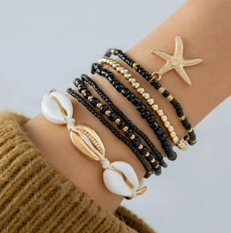 Resort-style Shell Jewelry Bead Bracelet Set