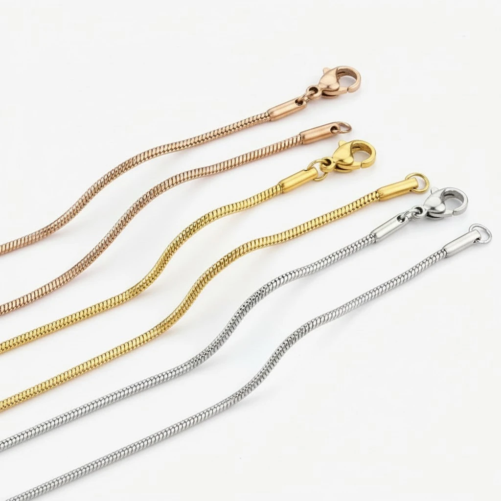 Mens Stylish Stainless Steel Snake Chain Necklace