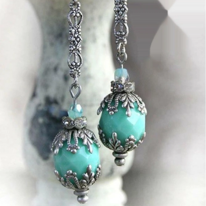Retro Wrapped Turquoise Earrings For Women