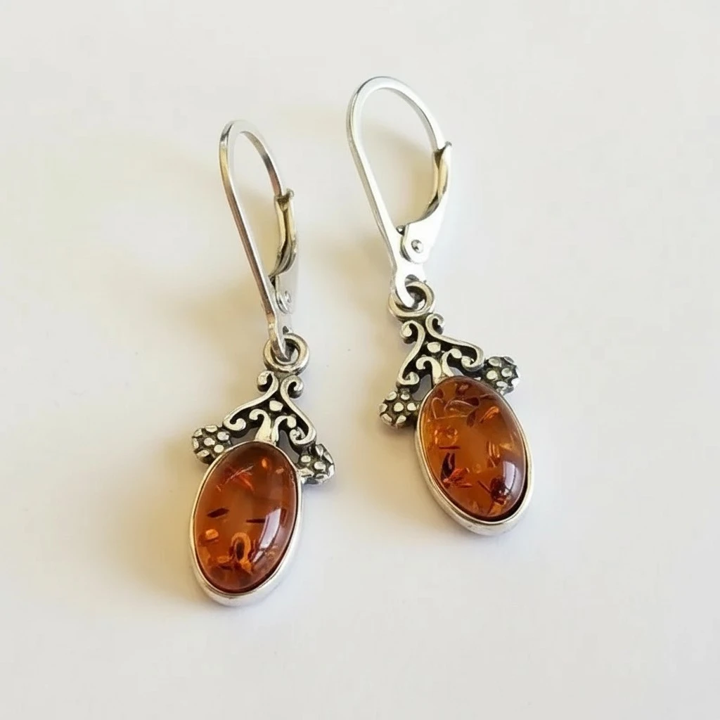 Retro Carved Oval Earrings Stylish And Versatile For Women