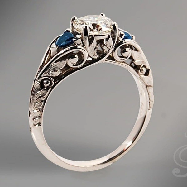 European And American Sapphire Engagement Ring
