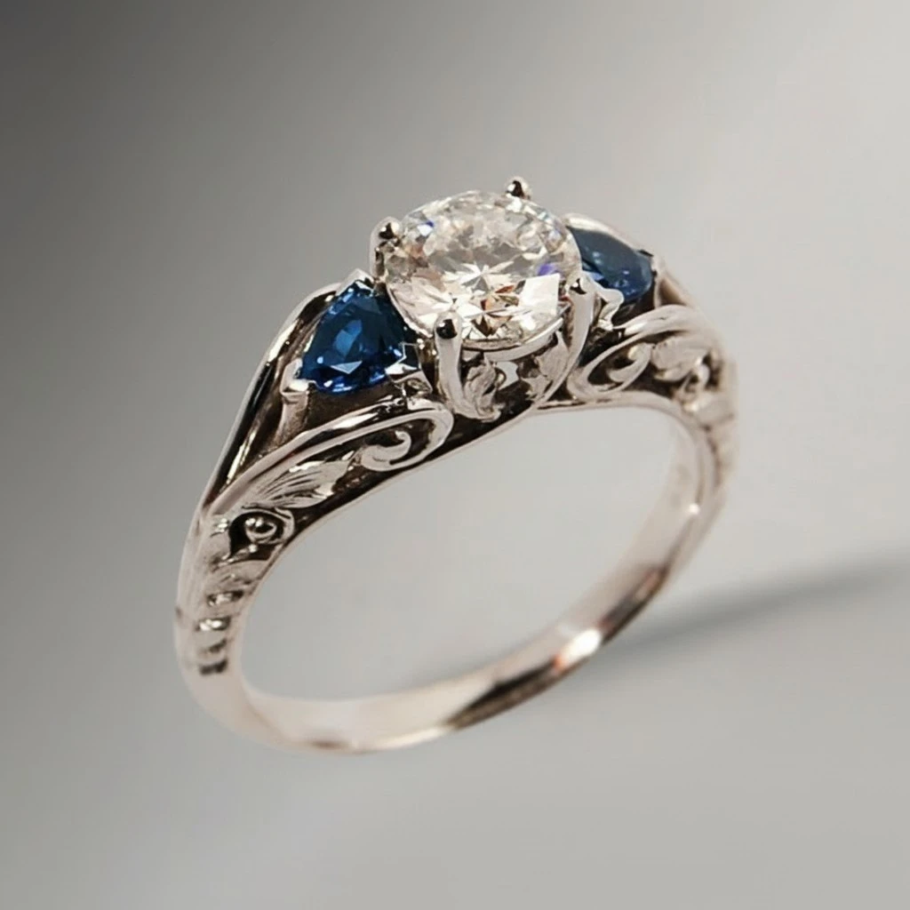 European And American Sapphire Engagement Ring