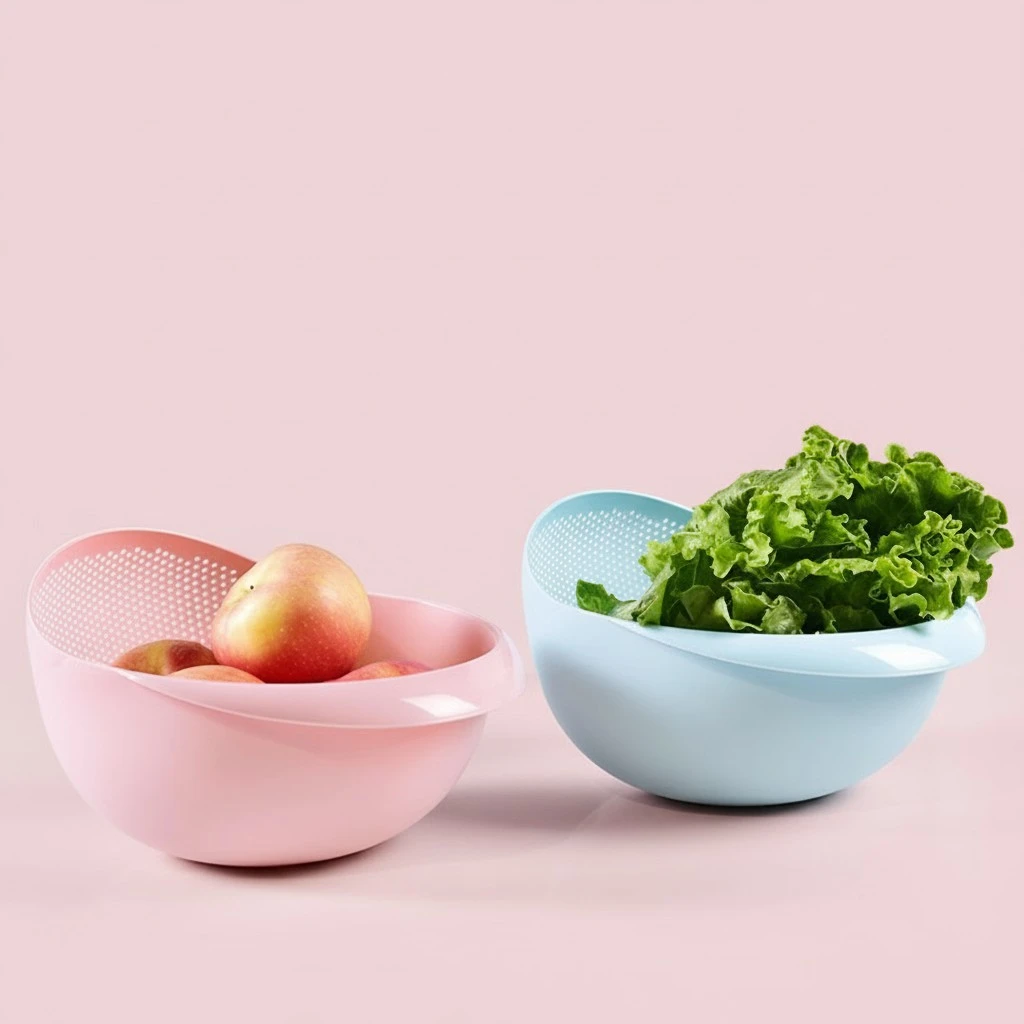 Multi-functional Thickened Round Plastic Fruit And Vegetable Draining Basket