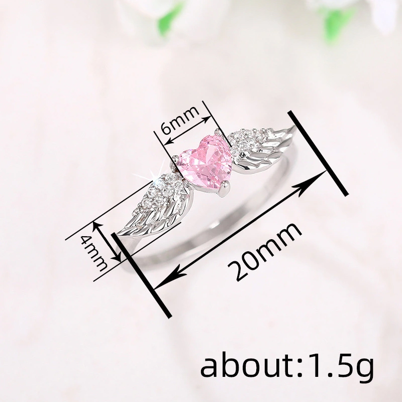 Angel Heart Ring With Wings For Women