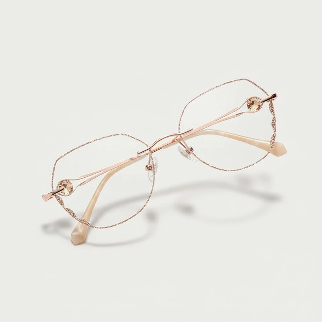 Internet-famous Starry Sky Metal Womens Blue-Light-Blocking Glasses