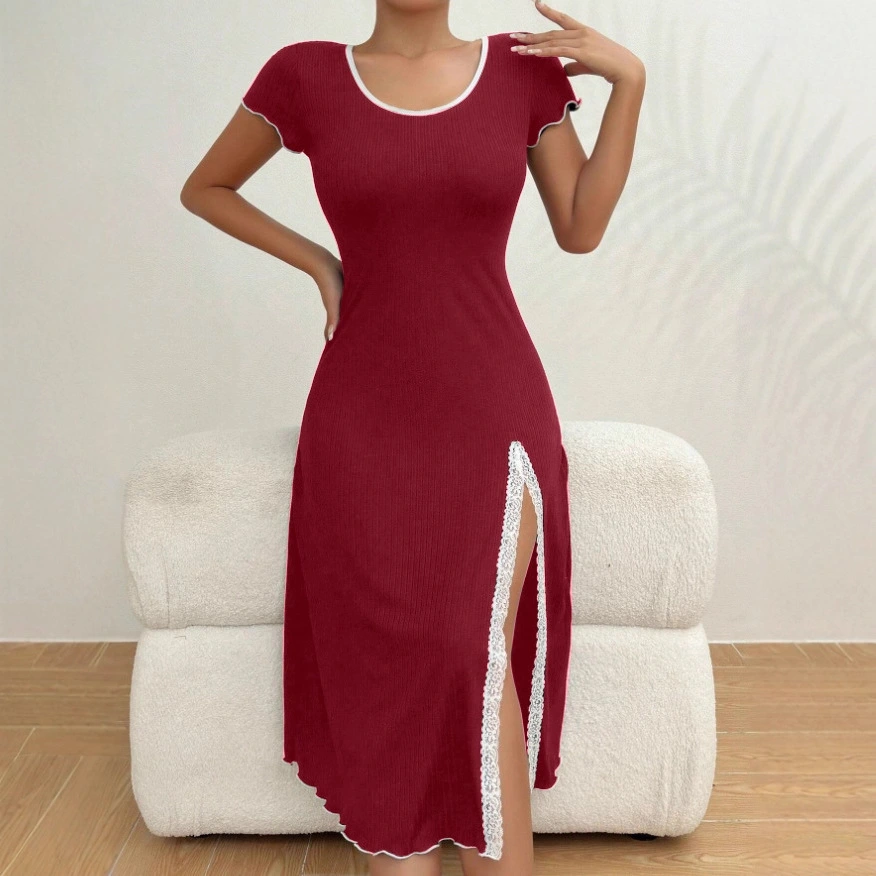 Simple Round-neck Mini Black Dress In Short And Long Styles