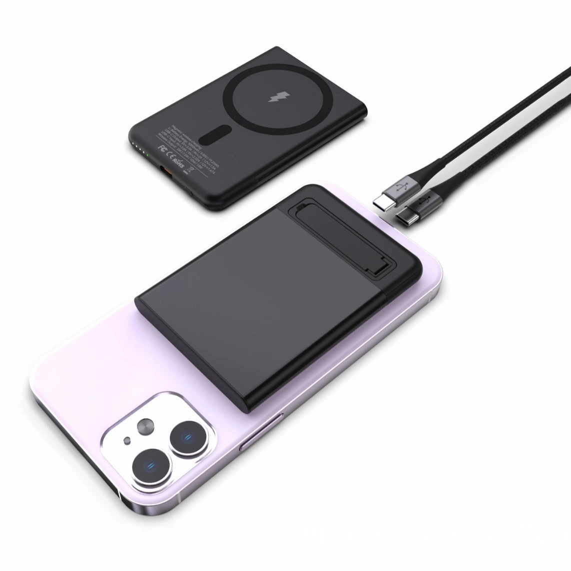 Ultra-thin Bracket Magnetic Wireless Power Bank With Magsafe Compatibility