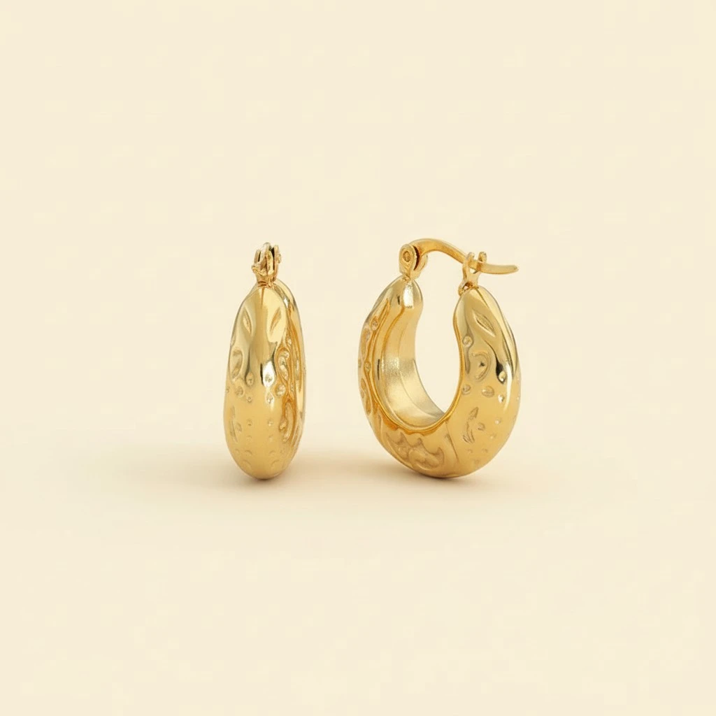 Retro Asymmetric Gold Hoop Earrings With A Niche Design