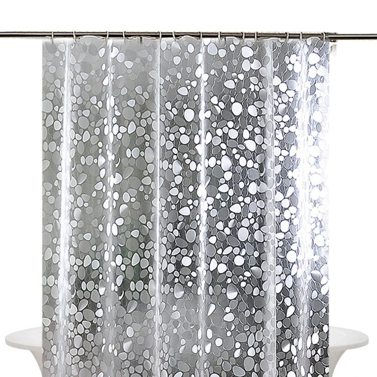 3D Water Cube Silk-Texture Waterproof Shower Curtain