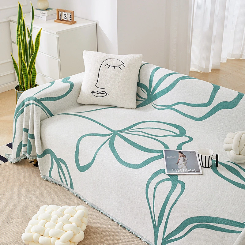 Simple Floral Sofa Cover And Cushion