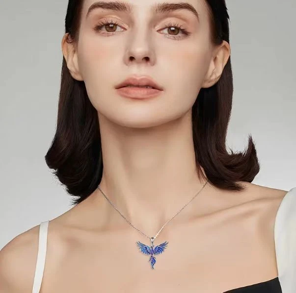 Sleek And Stylish Colorful Phoenix Pendant Necklace