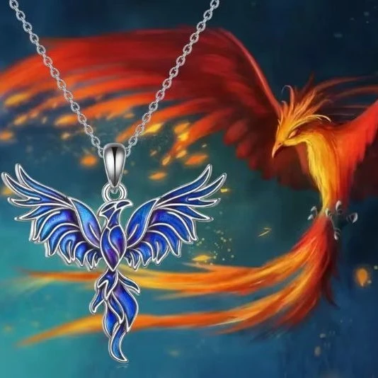 Sleek And Stylish Colorful Phoenix Pendant Necklace