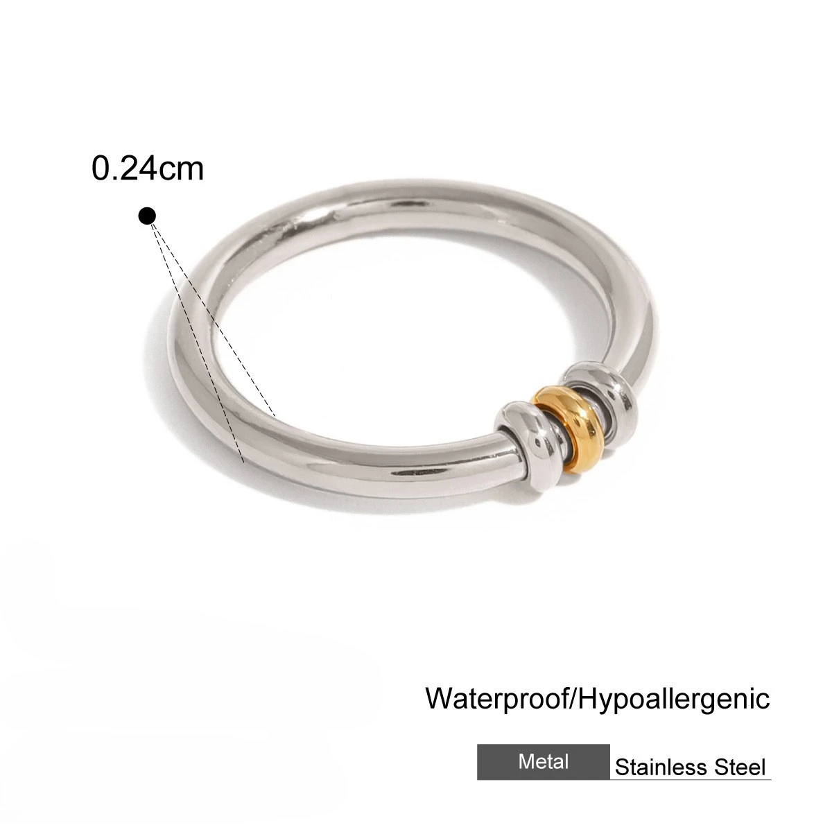 18k Gold Titanium Steel Jewelry Joint Ring
