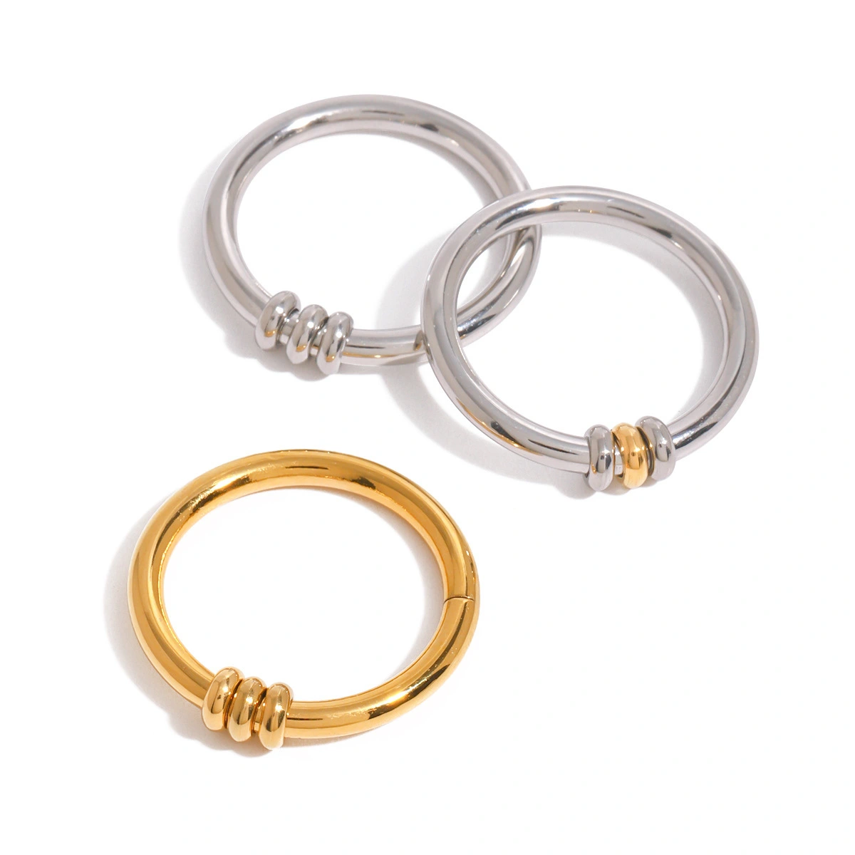 18k Gold Titanium Steel Jewelry Joint Ring
