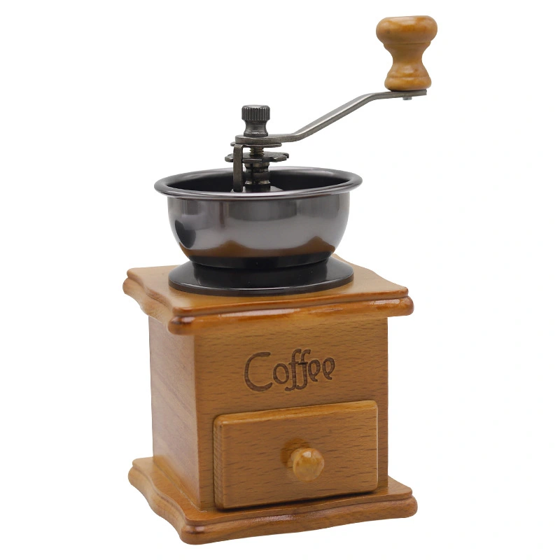Brown Retro Solid Wood Manual Coffee Grinder