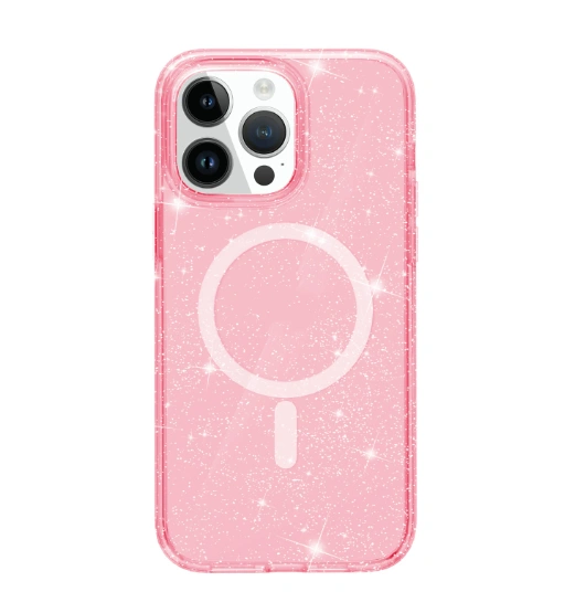 Transparent Glitter Magnetic Phone Case With Drop-resistant Hard Shell