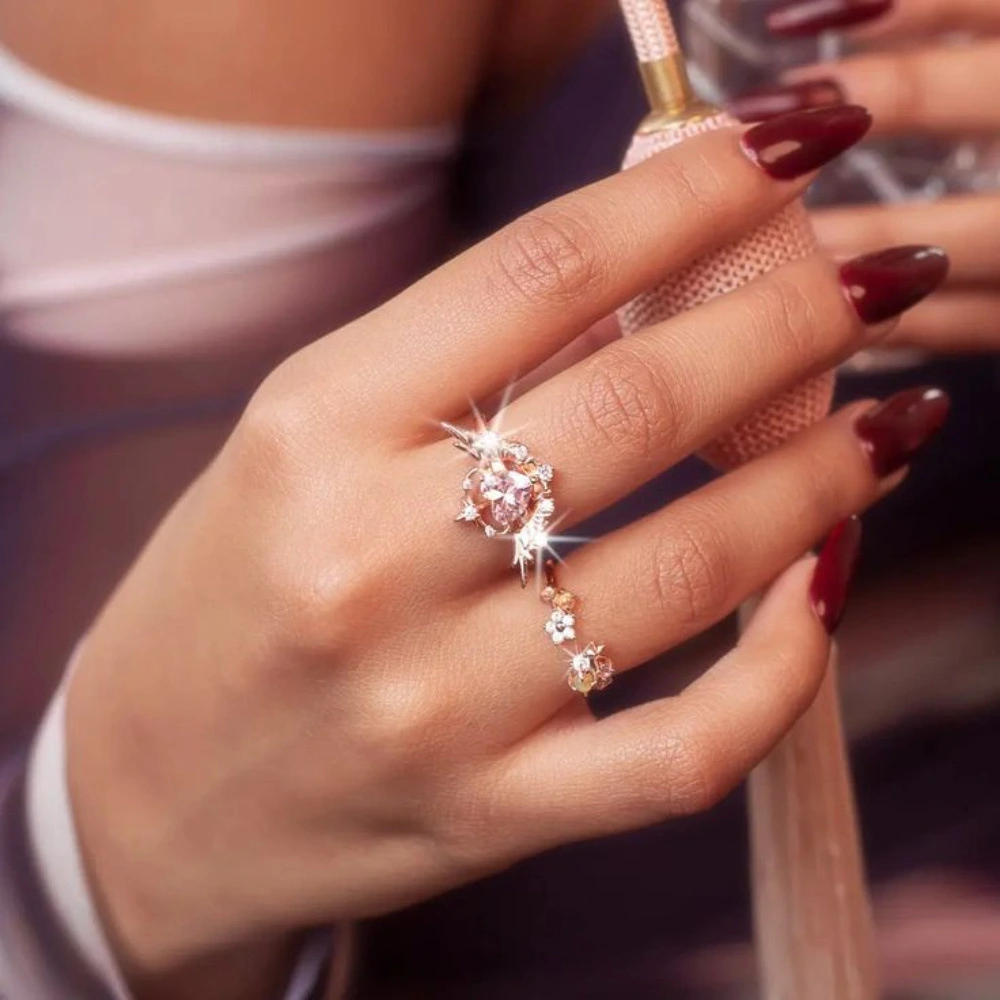 Light Extravagant Love Heart Zircon Ring For Women