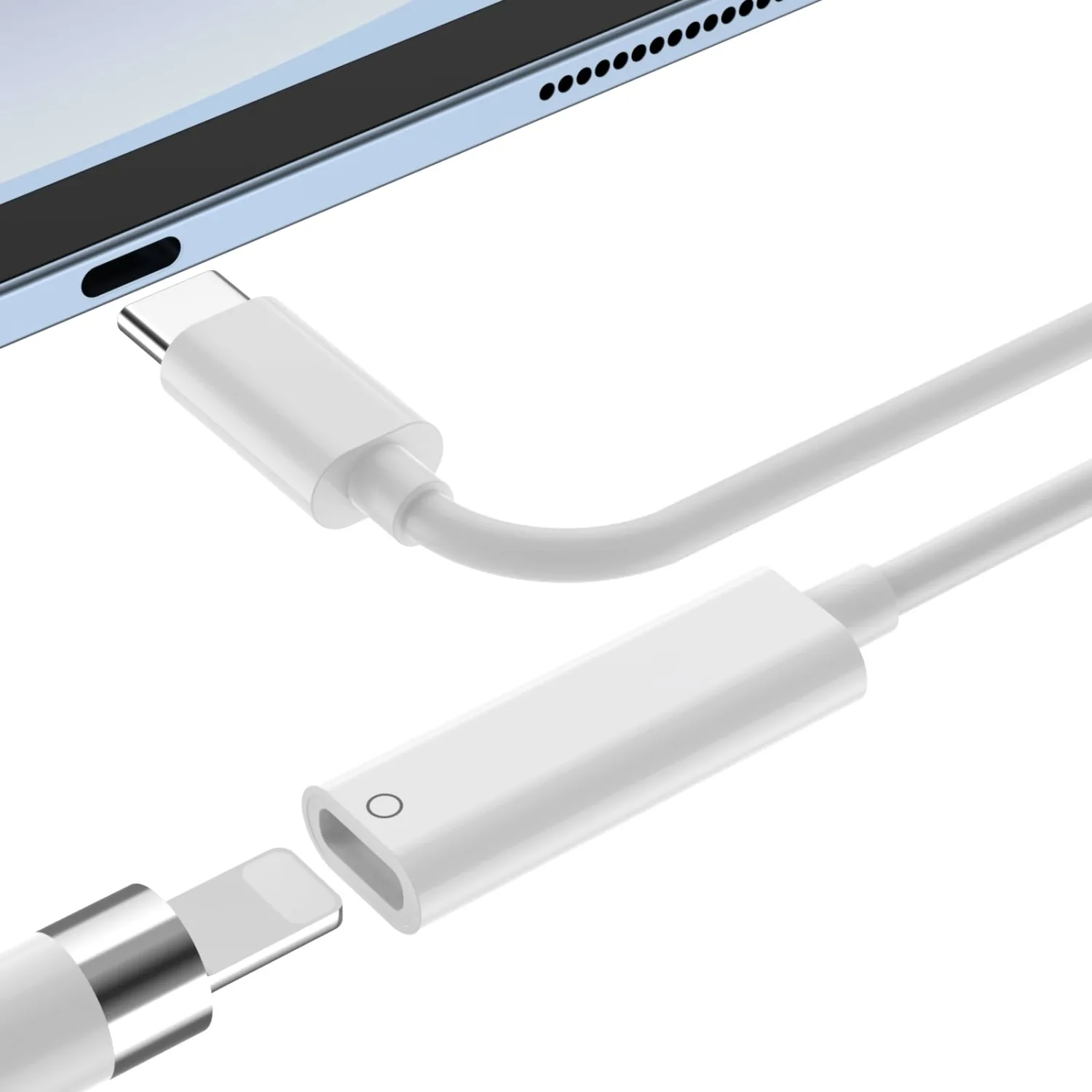 Pencil Charger Adapter for Apple Pencil 1st Generation Pair for iPad 10th, USB C to Pencil Adapter Only for iPencil 1st, USBC to for Lightning Pencil Charging Connector Dongle Cable for iPad 11th A16