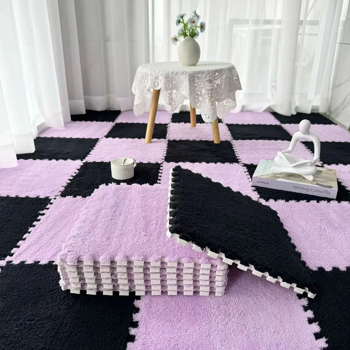 Household Plush Splicing Blocks Thickened Floor Shop Foam Mats