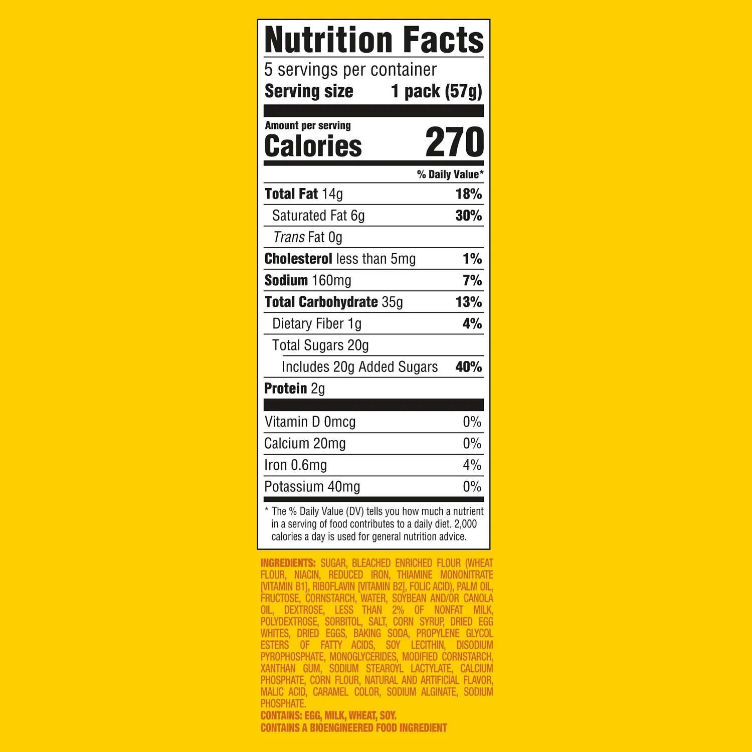 OREO Golden Cakesters Soft Snack Cakes, 5-2.02 oz Snack Packs