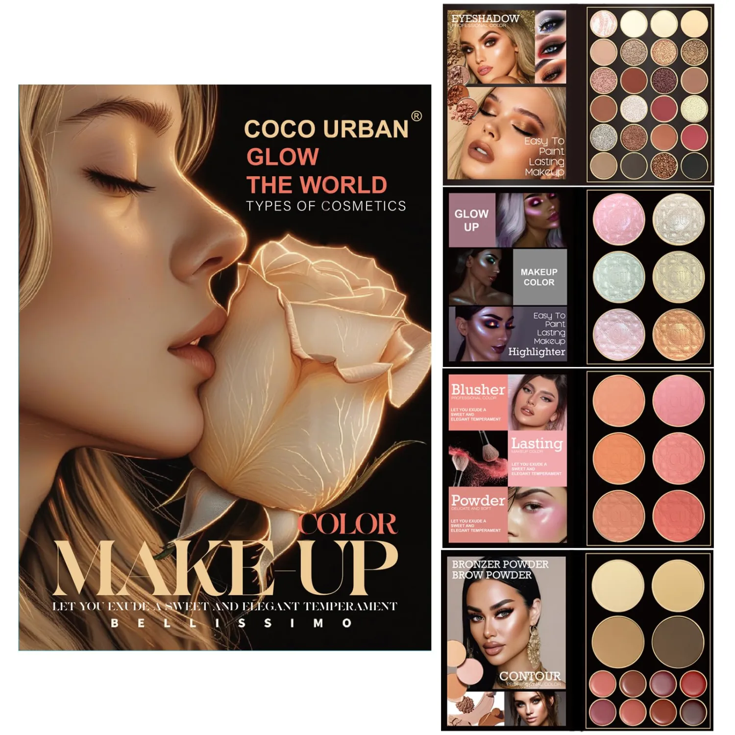 All In One Makeup Gift Kit - Ultimate Color Combination for Women Full Kit 48 Eyeshadow, 12 Lip Gloss, 6 Blusher, 6 Concealer, 6 Highlighter, 78 Colors Makeup Palette Cosmetics Kit (A)