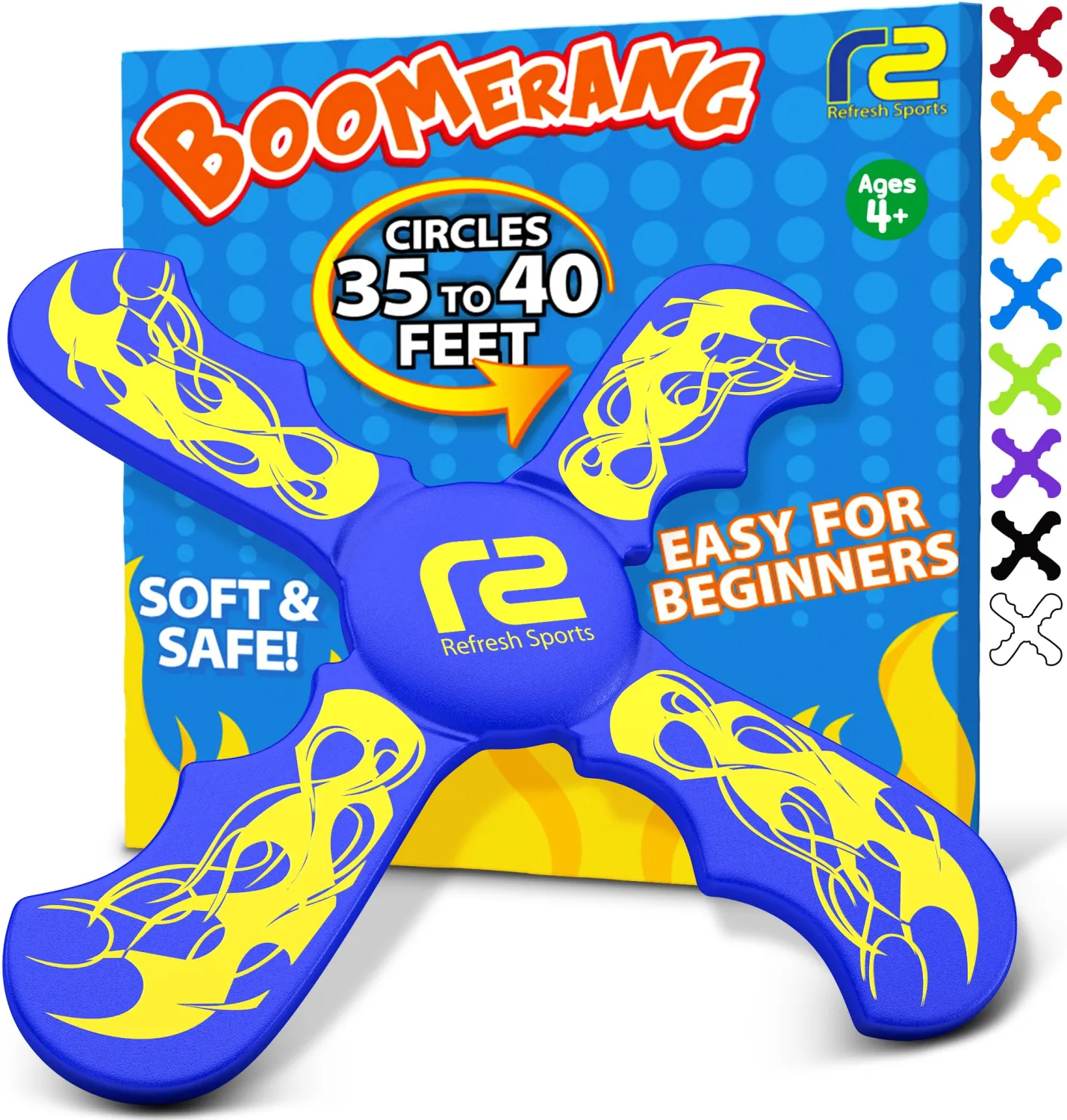 Fun Boomerang for Kids - Easter Basket Stuffers - Soft & Easy to Use - Best Gifts for 6 7 8 9 10 Year Old Boys & Girls + 2026 Top Toys for Boys Age 8-12 - Fun Outdoor Toy for Boys Girls Gift Ideas