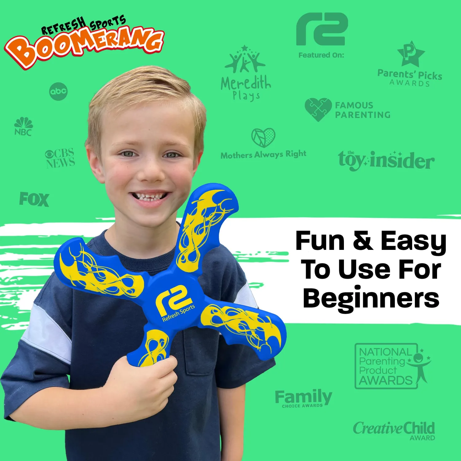 Fun Boomerang for Kids - Easter Basket Stuffers - Soft & Easy to Use - Best Gifts for 6 7 8 9 10 Year Old Boys & Girls + 2026 Top Toys for Boys Age 8-12 - Fun Outdoor Toy for Boys Girls Gift Ideas