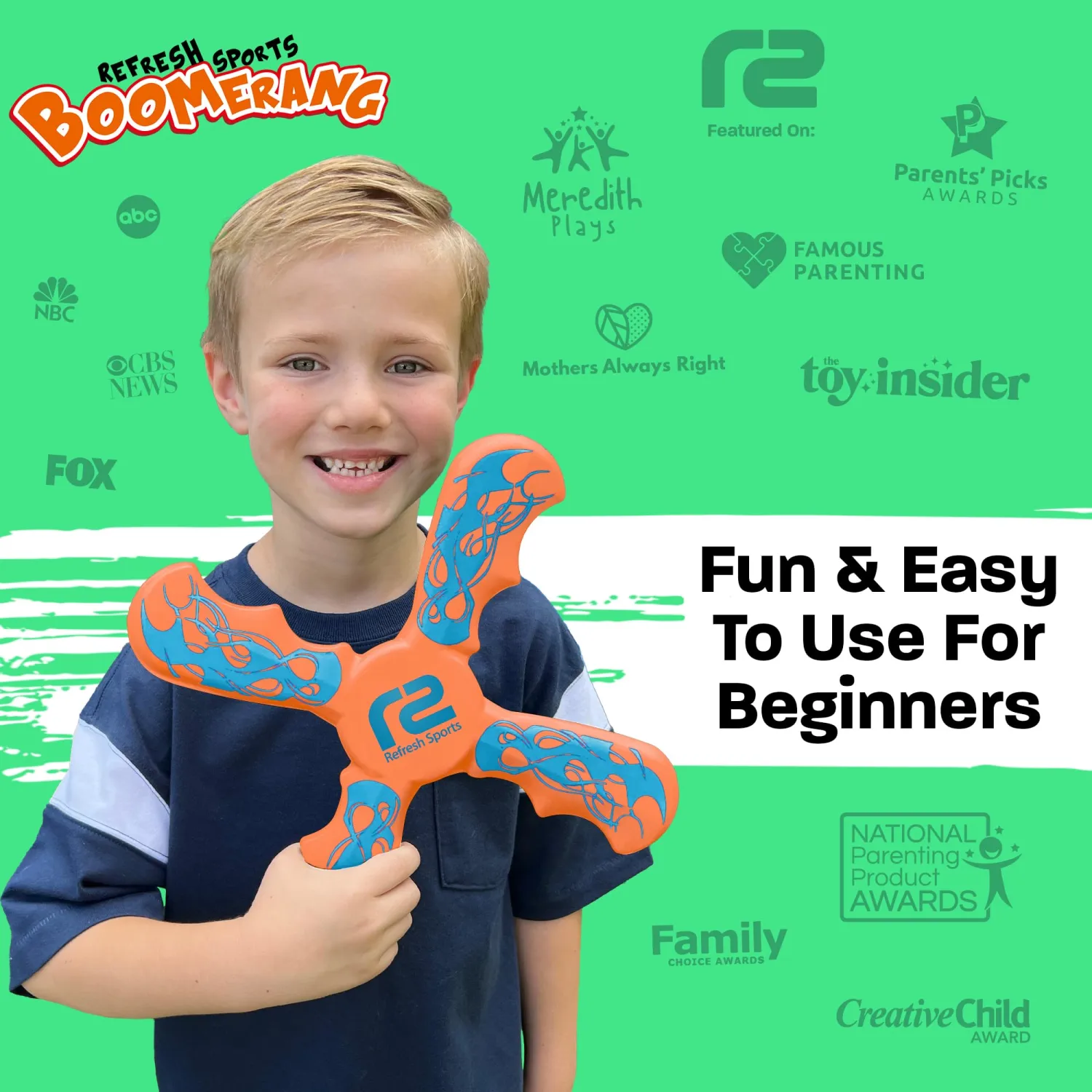 Boomerang for Kids - Easter Gifts for Boys & Girls All Ages - Best Easter Basket Stuffers & Fun Kid Gift Ideas - Outdoor Toys - Fun Children Birthday Party Favors - Valentines Day Gifts For Kids