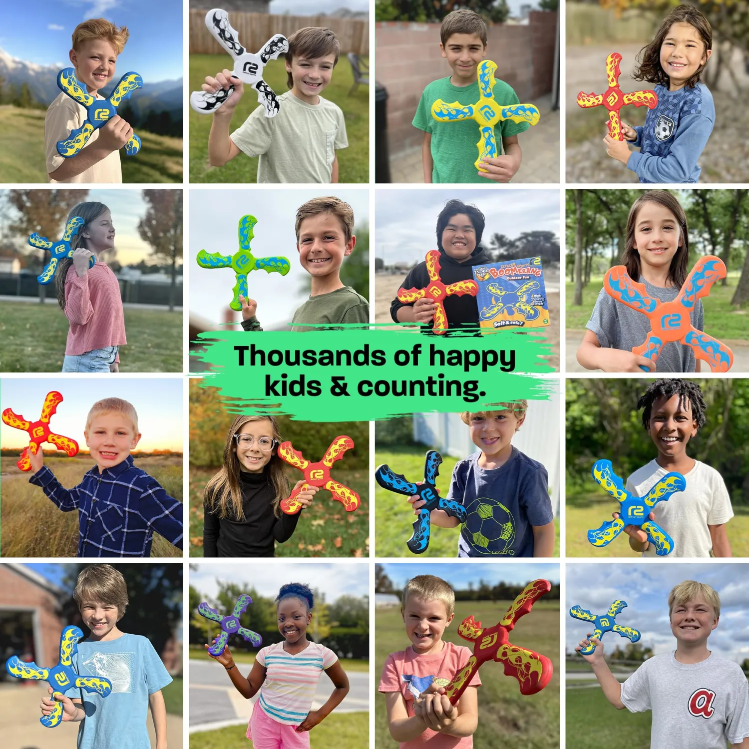 Boomerang for Kids - Easter Gifts for Boys & Girls All Ages - Best Easter Basket Stuffers & Fun Kid Gift Ideas - Outdoor Toys - Fun Children Birthday Party Favors - Valentines Day Gifts For Kids