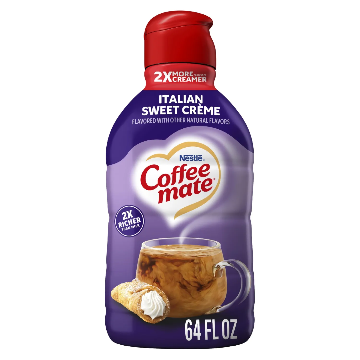 Coffee mate Italian Sweet Crème Flavored Coffee Creamer, Non-Dairy, Gluten-Free, Liquid Creamer for Coffee, Cholesterol Free, 126 Servings