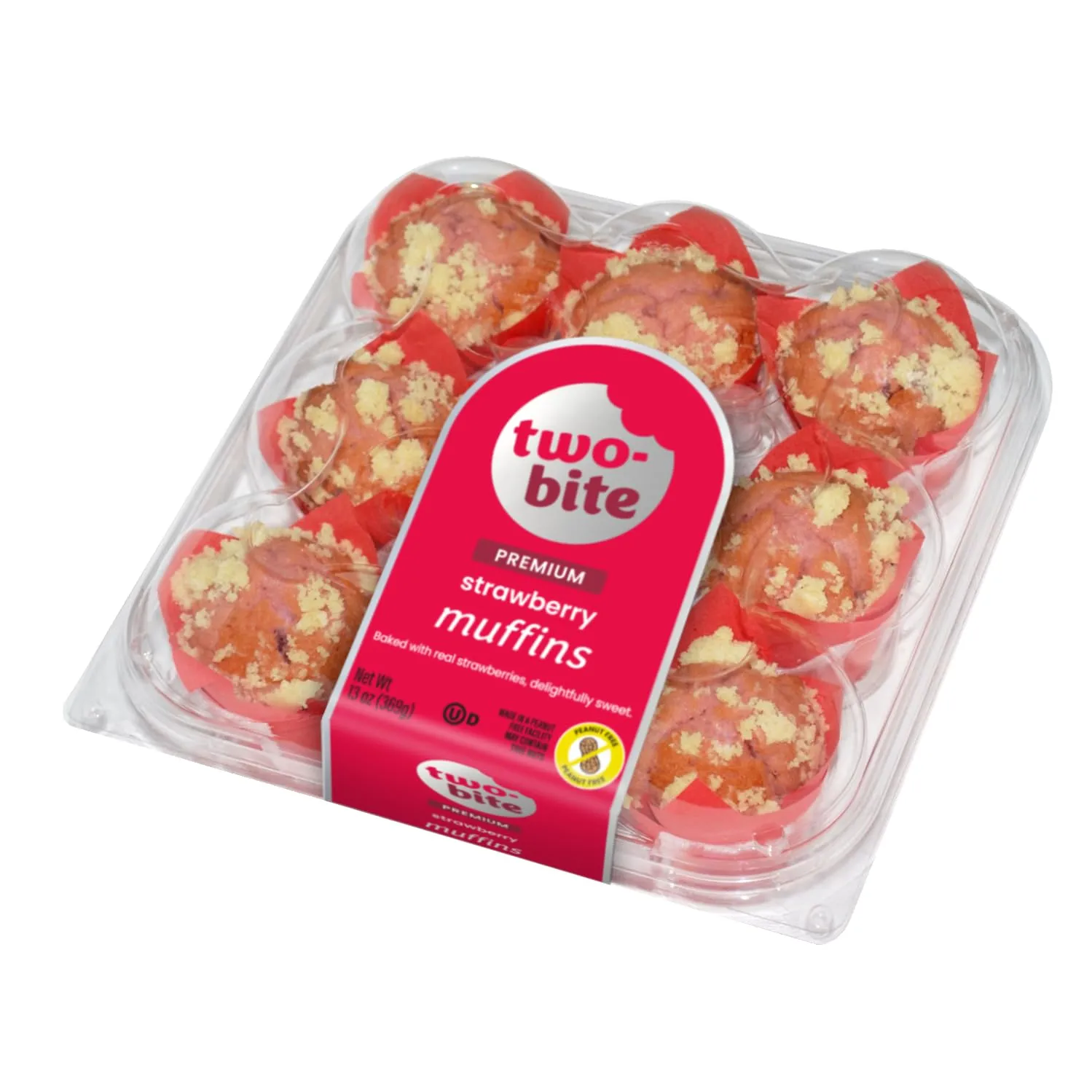 two-bite Strawberry Streusel Muffins, Frozen, 9ct