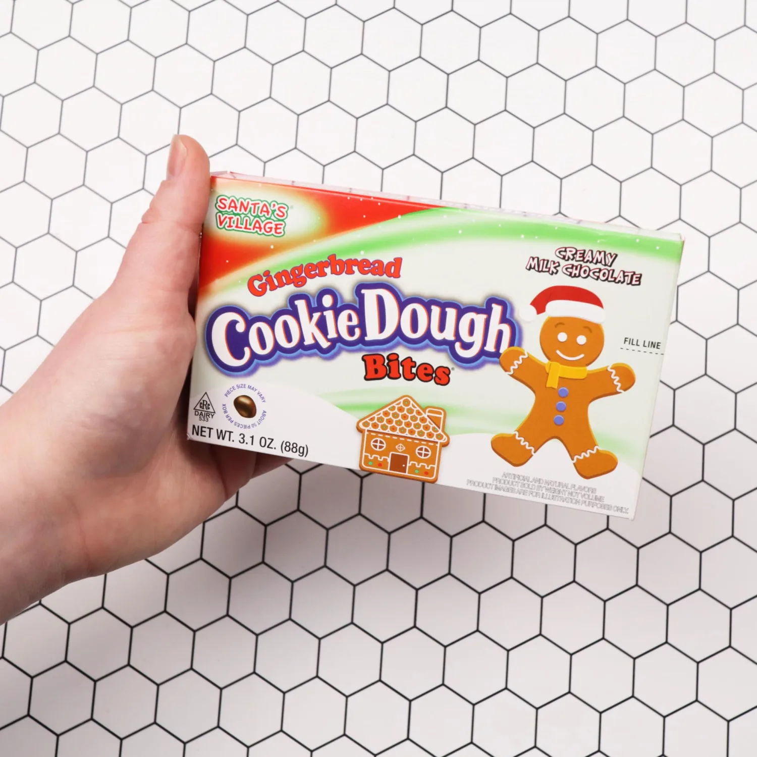 Christmas Gingerbread Cookie Dough Bites, Stocking Stuffer Candy Boxes, 3.1 Ounces (Pack of 3)