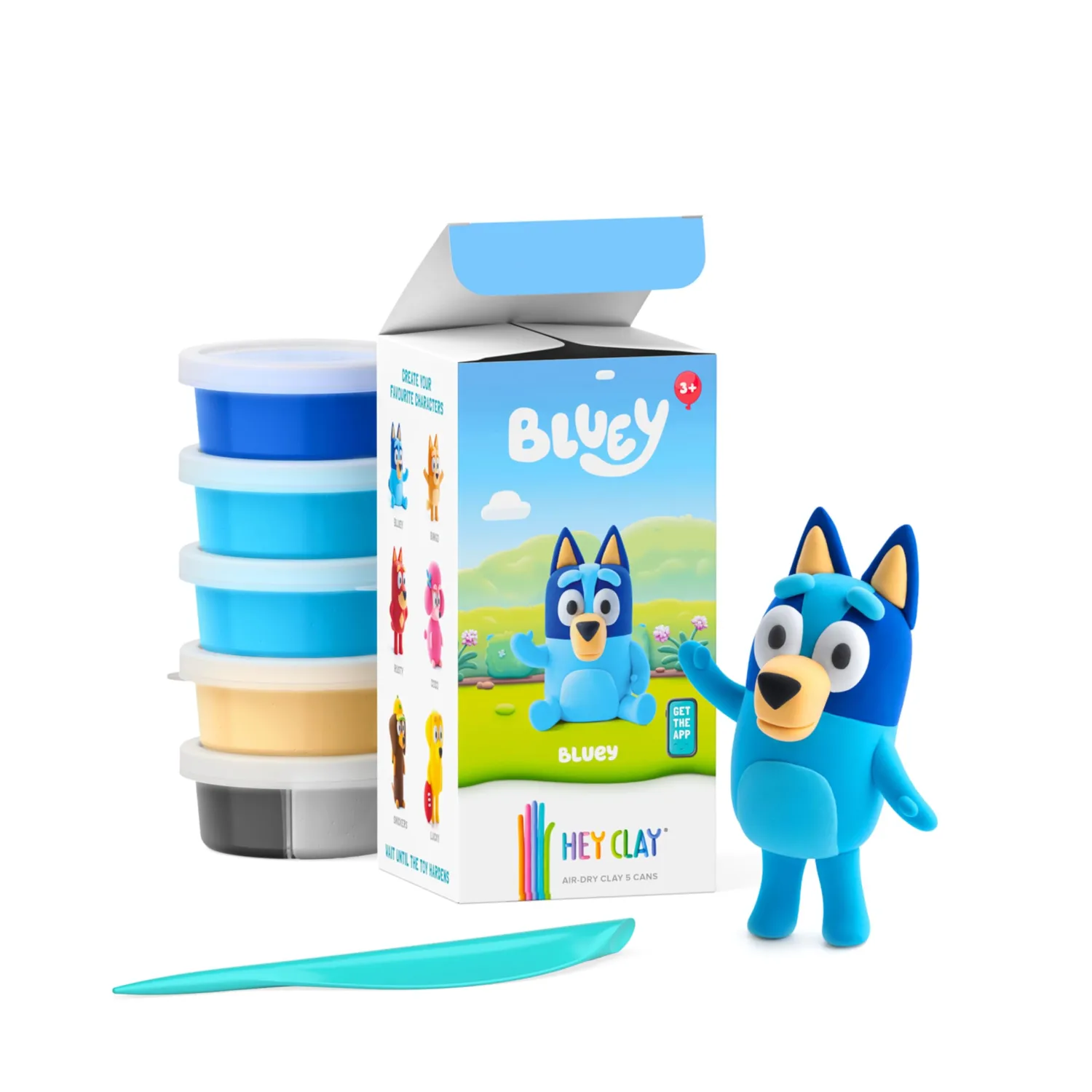 HEY CLAY Bluey & Friends - Air-Drying Clay for Kids - Arts and Crafts Creative Modeling Clay Kit Children Ages 4-8 (Bluey)