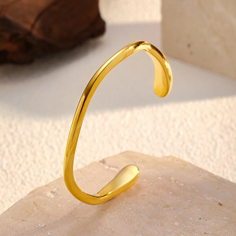 European And American Style Fashionable Stainless Steel Electroplated Open Cuff Bracelet