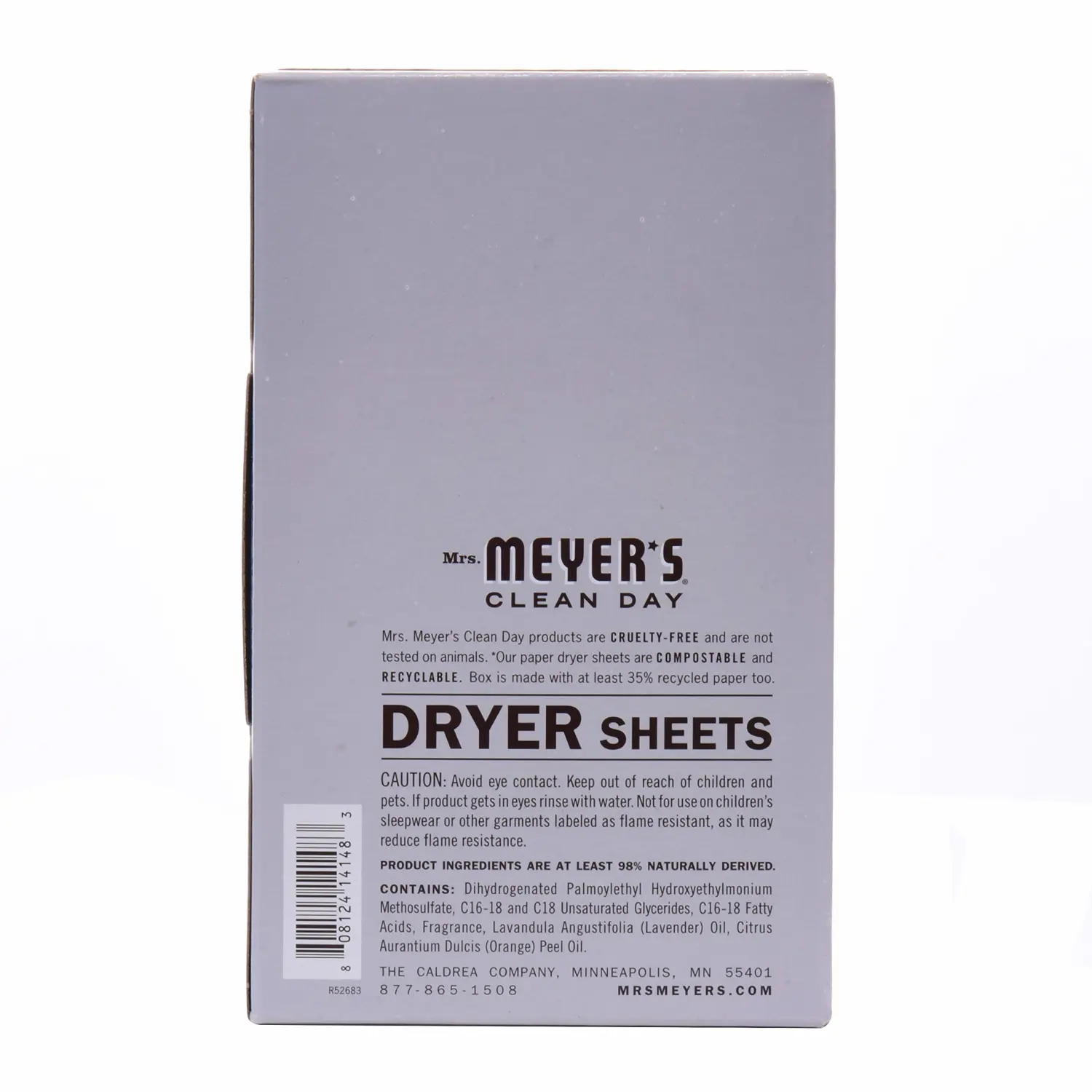 MRS. MEYER'S CLEAN DAY Dryer Sheets, Fabric Softener, Reduces Static, Infused with Essential Oils, Lavender, 80 Count