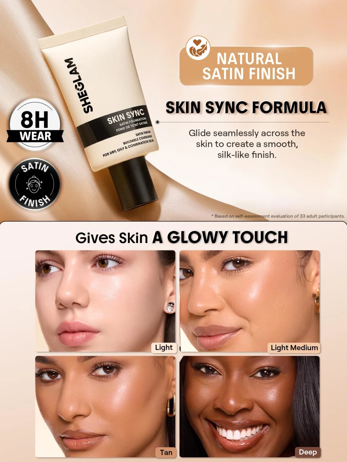 SHEGLAM Skin Sync Satin Foundation-Golden