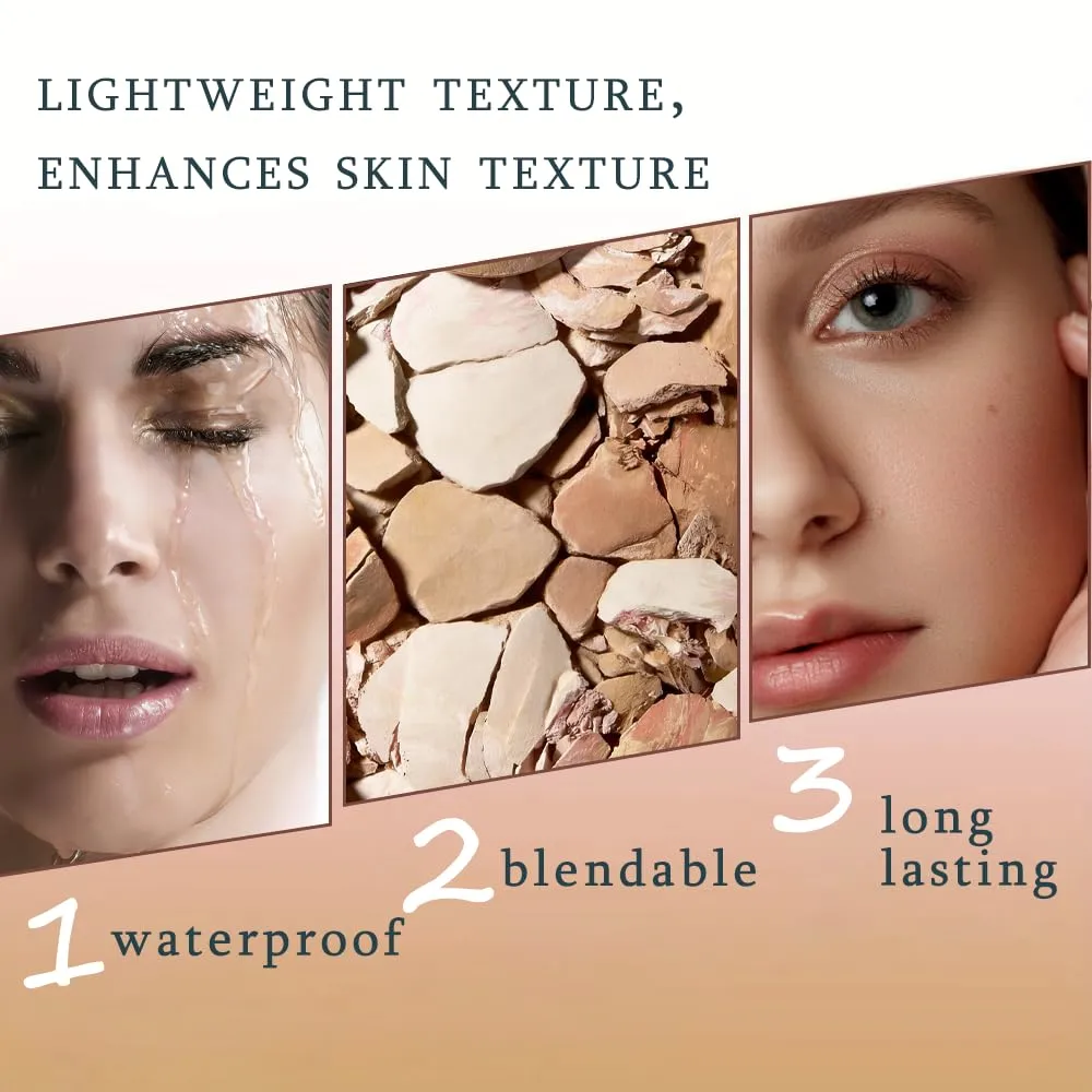 K'APEINE Baked Powder Foundation, Oil Control Correcting Foundation Matte Natural Finish Smooth Lightweight Setting Powder Palette Brighten Color Correcting Powder Foundation for Women-02#