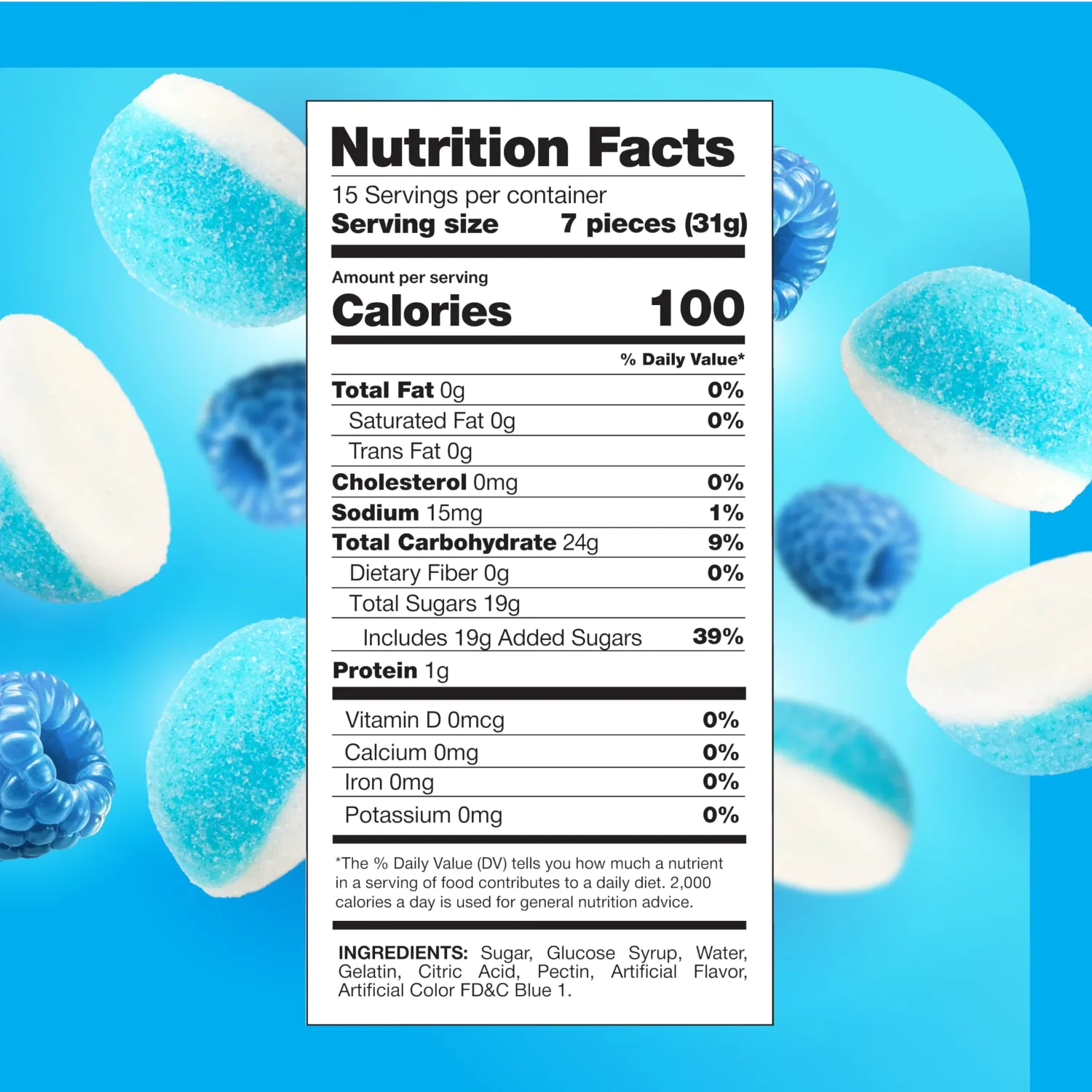 Blue Raspberry Puffs - 1 Pound Pack - Gummy Candy - Soft Blue Candy for Baby Showers, Gifting, Buffets & Dessert Decorating - Gender Reveal Gummies