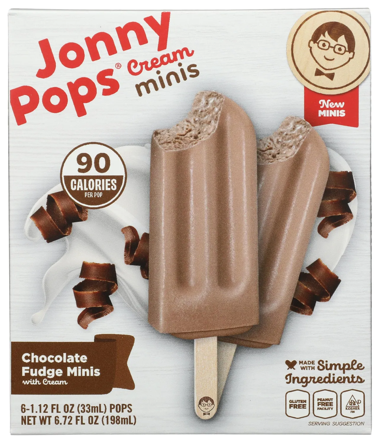 Jonnypops, Mini Chocolate Fudge Bars, 6.75 Ounce
